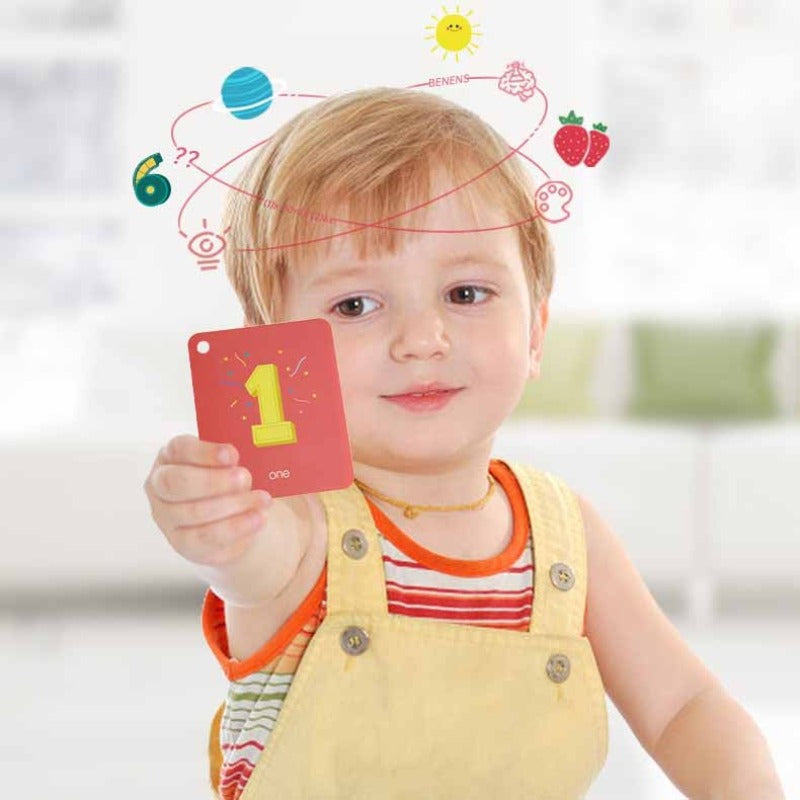 Close-up of an infant early education card with bold black and white patterns for visual stimulation