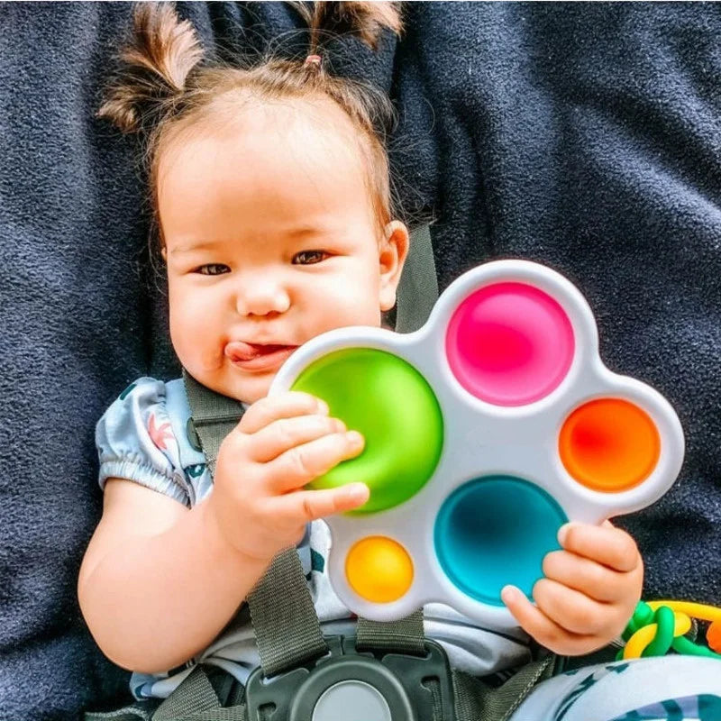 Baby toy for enhanced sensory exploration, with smooth, safe edges for infants