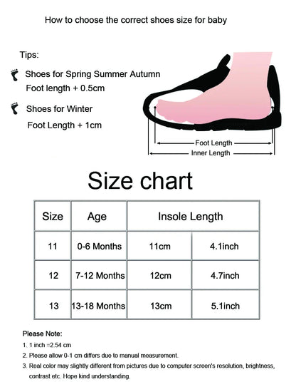 Newborn soft sole toddler shoes with cute bows, perfect first walkers for baby girls