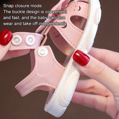 Breathable infant girls' sandals with cute bow pattern for warm weather