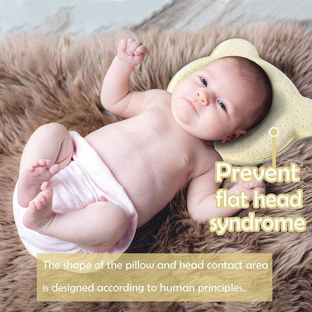 Baby health pillow, memory foam, designed for infant head shaping and plagiocephaly prevention.