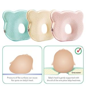 Infant health product: Memory foam baby pillow for head shaping, soft and supportive for newborns.