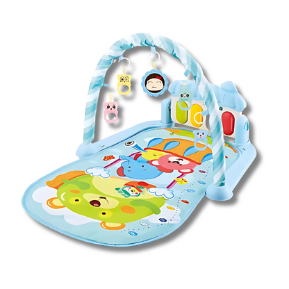 Engaging infant activity play mat, a great baby gift for tummy time and sensory exploration.