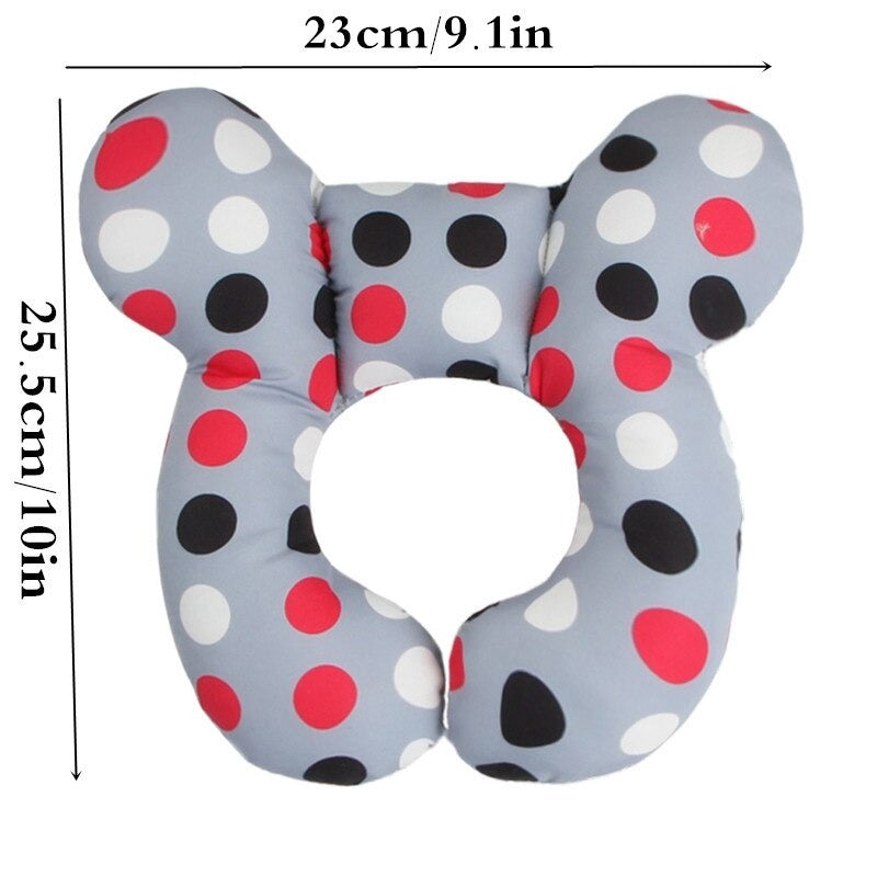 Baby neck pillow, ergonomic design for optimal support and safety during travel and sleep