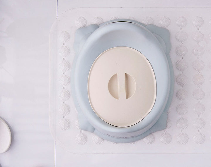 Infant potty training seat, compact and portable, with an odor-lock lid for freshness.