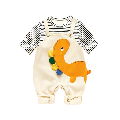 Cute infant two-piece summer clothing set in breathable polyester, ideal for baby's warm weather.