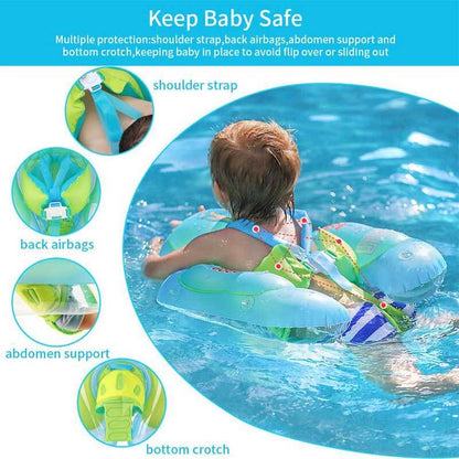 Summer baby float with sunshade canopy, ideal for infants enjoying the outdoor pool