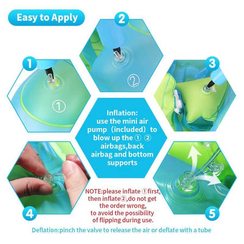 Infant outdoor pool float with a large sun canopy, providing shade for baby's delicate skin