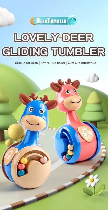 Developmental baby toy, a tumbler that promotes grasping and hand-eye coordination in infants