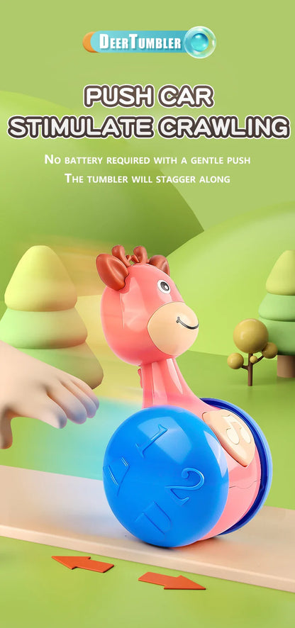 Brightly colored tumbler toy for babies, a fun way to encourage early cognitive development