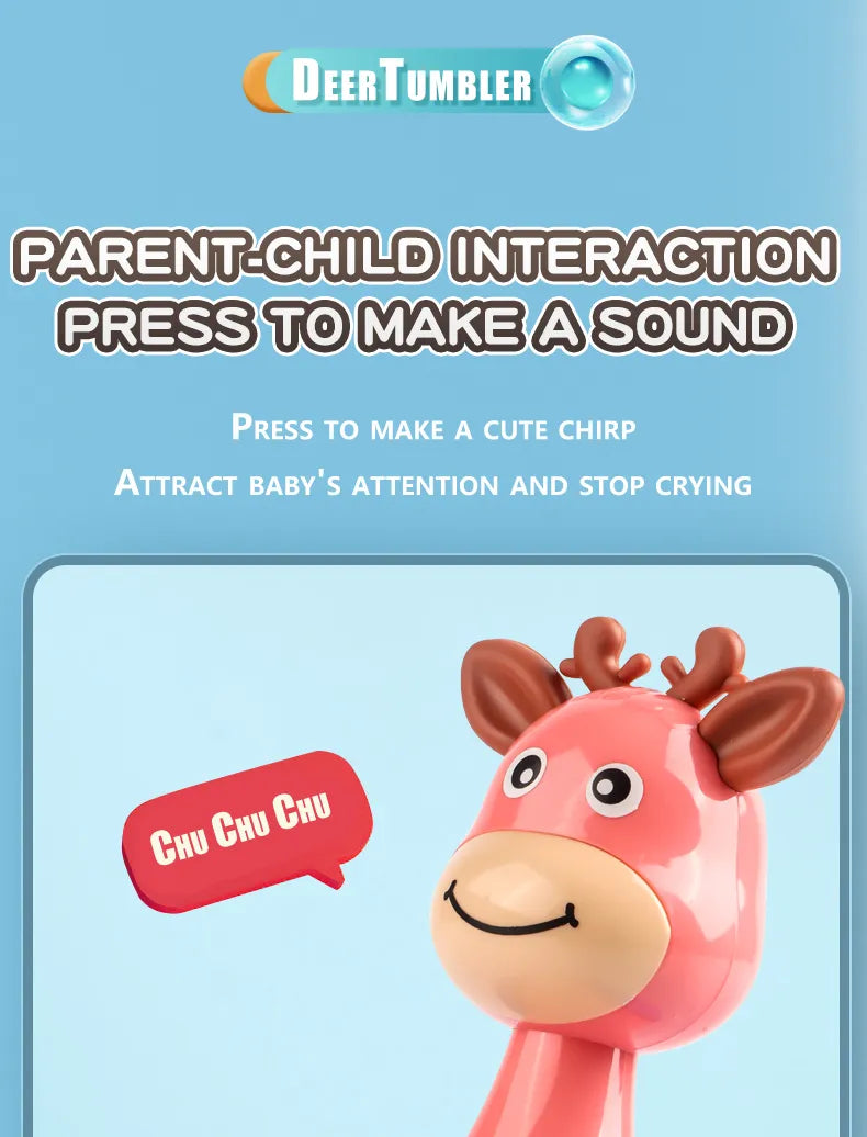 Cute animal-themed tumbler toy for babies, engaging design for early childhood development