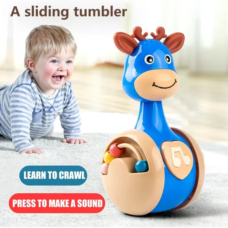 Newborn tumbler toy, interactive and wobbly, encourages gross motor skills & playtime