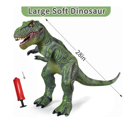 Inflatable 28in T-Rex toy for kids, perfect for dinosaur themed parties & playroom decor.