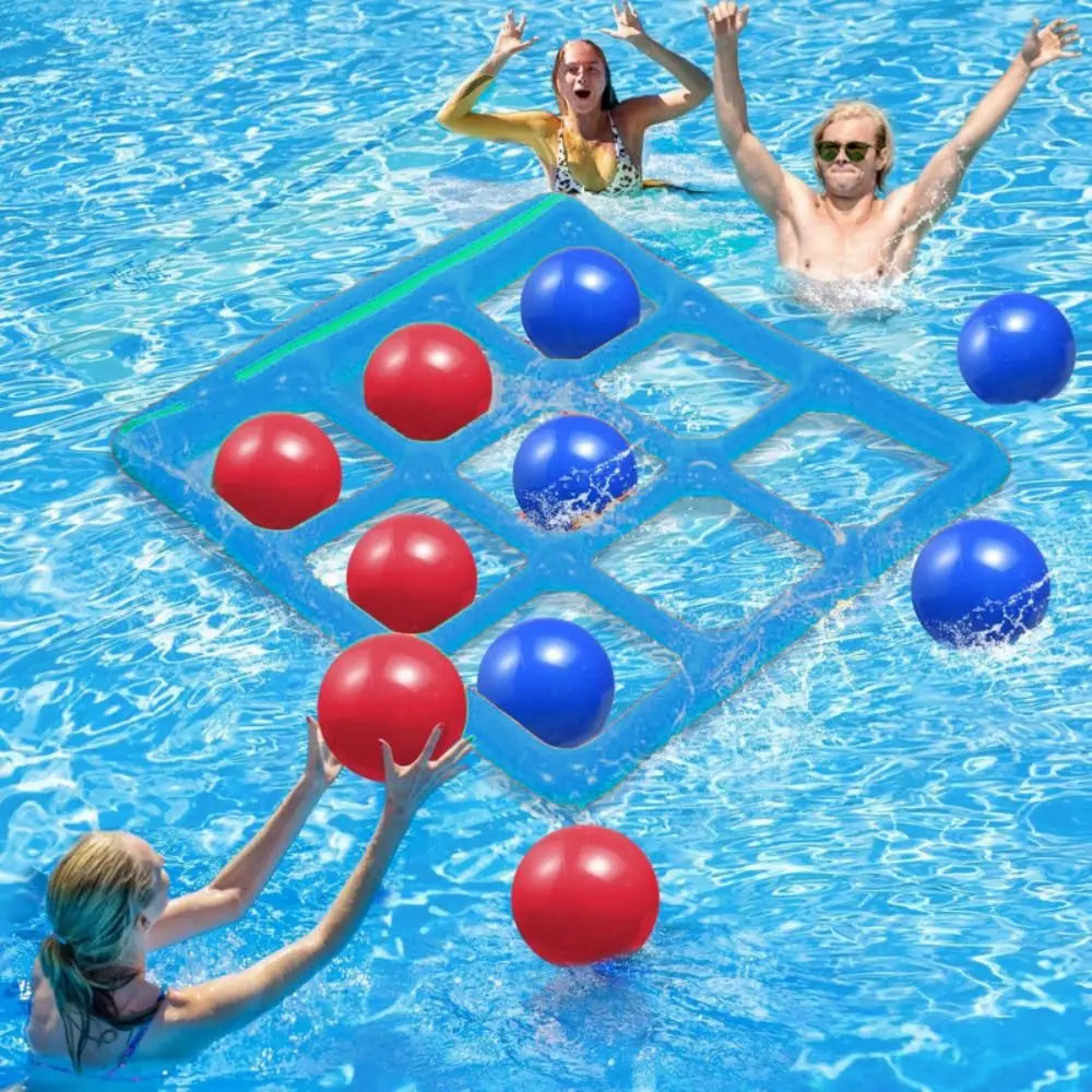 Unisex inflatable tic tac toe pool game set, perfect for summer water activities and family fun