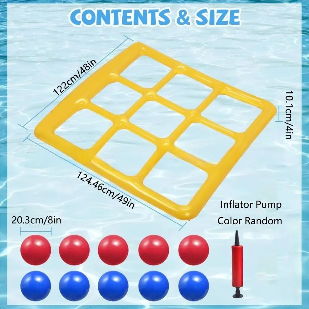 Unisex pool tic tac toe game set, an inflatable floating toy for summer entertainment and coordination