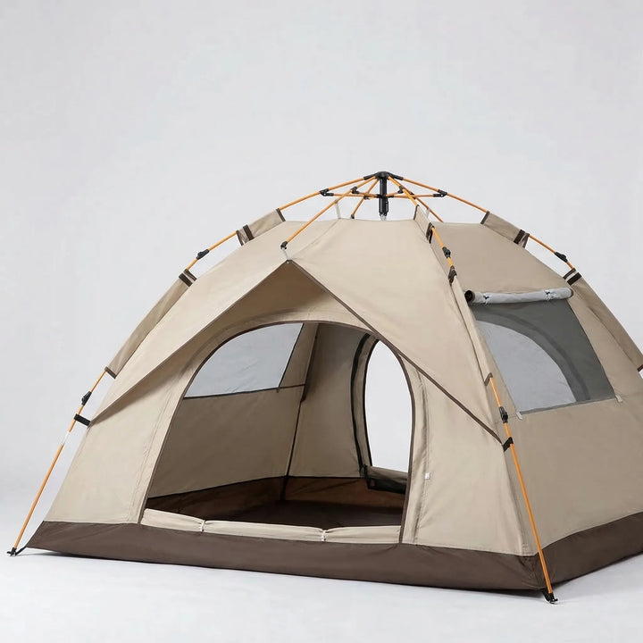 Easy setup automatic dome camping tent with UV protection. Perfect portable outdoor gear for hiking & camping.