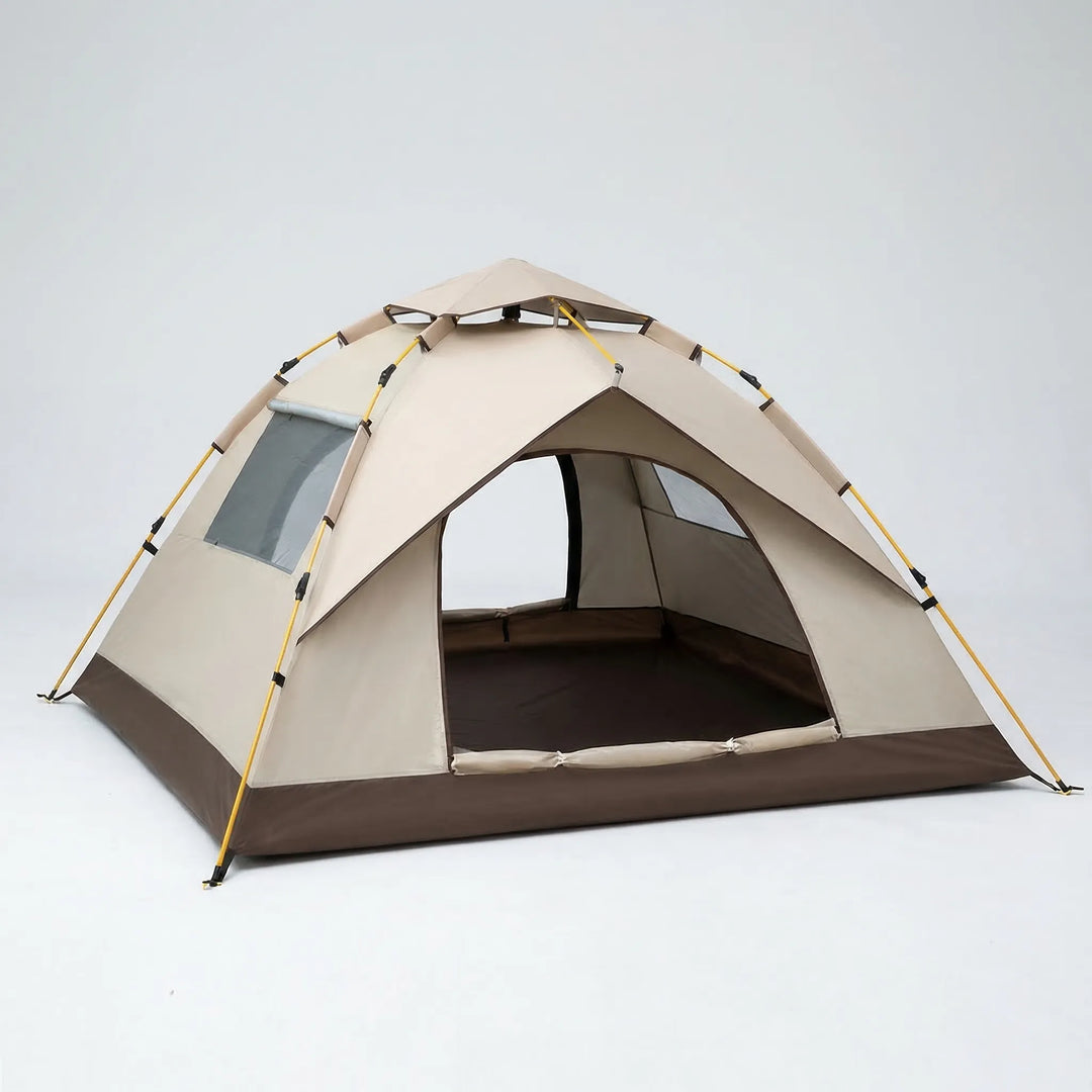 Portable instant pop-up dome camping tent with water resistance & UV protection for hassle-free outdoor adventures.