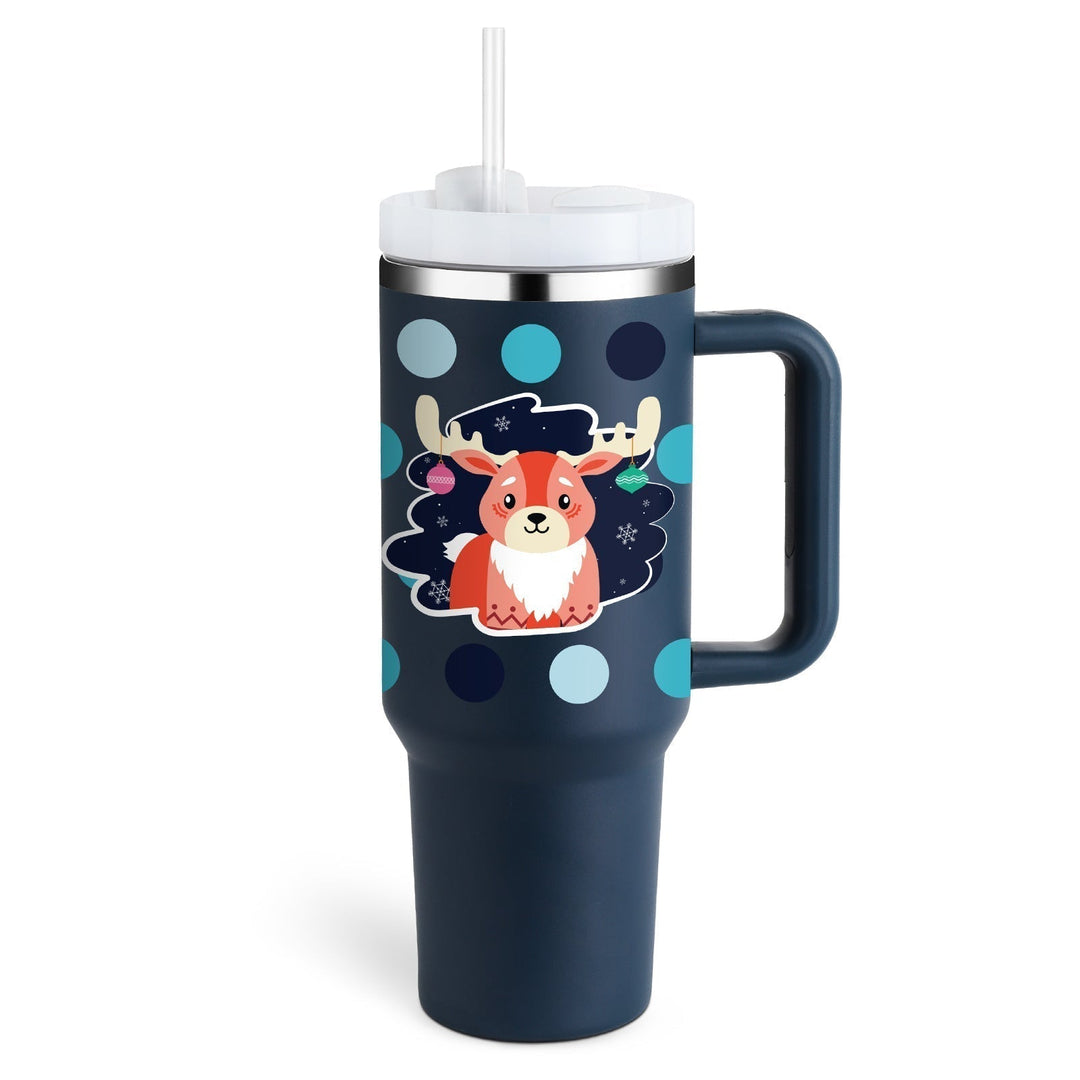 The ultimate 40 oz insulated straw mug with handle for gym, office, or outdoor adventures.