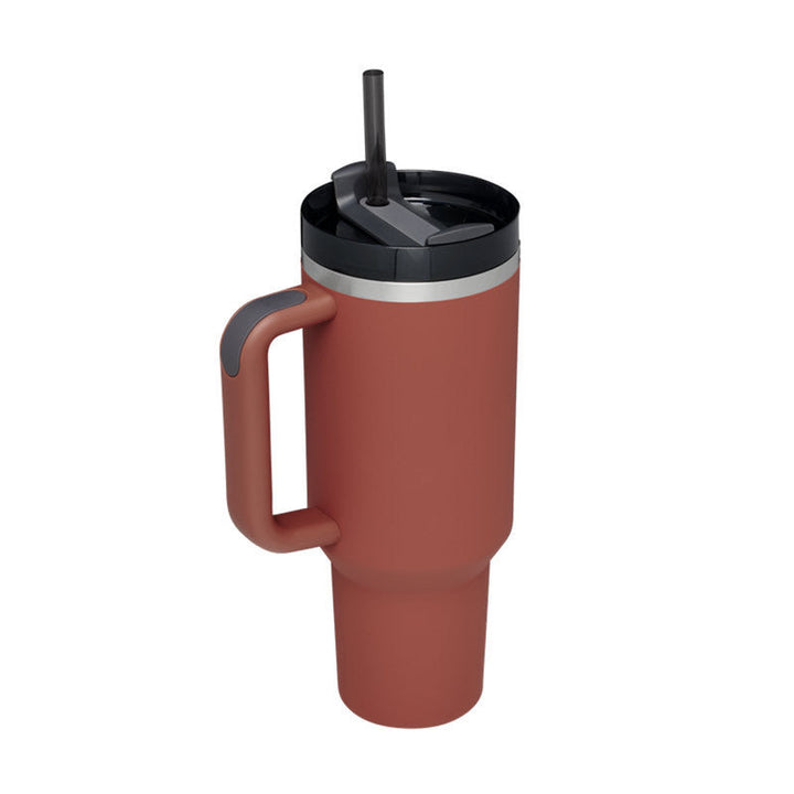 The perfect 40 oz insulated straw mug with handle for your office desk or outdoor trips.