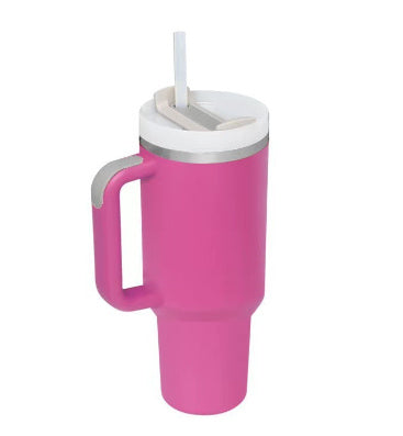 Enjoy hydration with this 40 oz ChillMate insulated water bottle, handle & reusable straw.