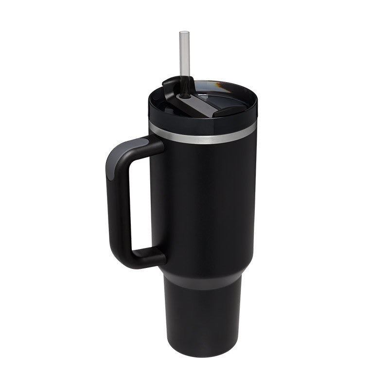Stylish unisex 40 oz insulated mug, designed with a handle & straw for ultimate convenience.