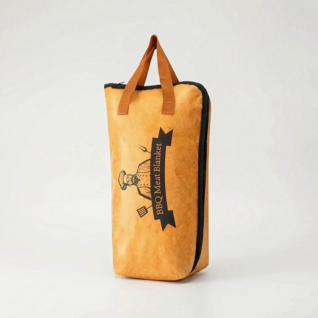Durable insulated food warmer bag for resting BBQ ribs, briskets & roasts. Grill essential for juicy, tender meat.