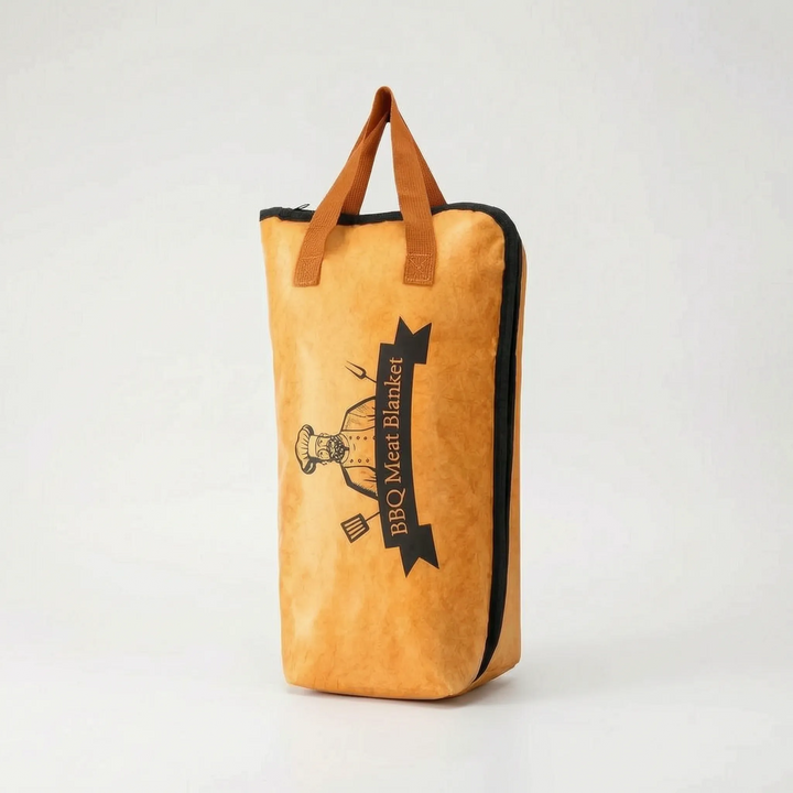 Durable insulated food warmer bag for resting BBQ ribs, briskets & roasts. Grill essential for juicy, tender meat.