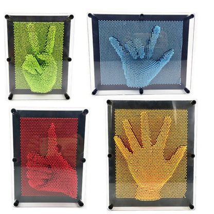 Vibrant pin art board capturing a face profile, a stimulating gift for kids and adults.