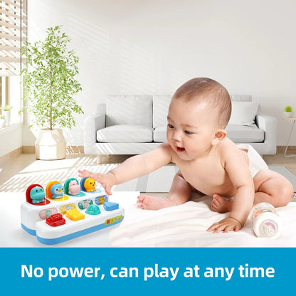 Interactive infant toy featuring easy-press buttons, ideal for tiny hands