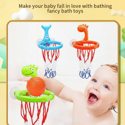 Kids' bath basketball hoop game with suction cups, promoting skill development in water