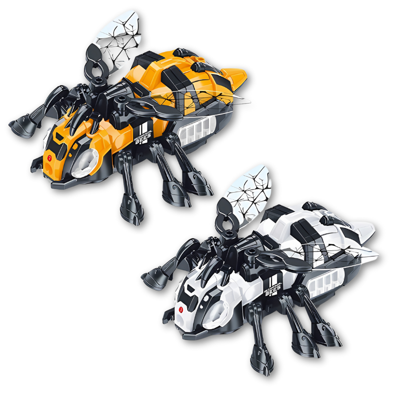 Interactive crawling bee toy with colorful lights and music for baby development