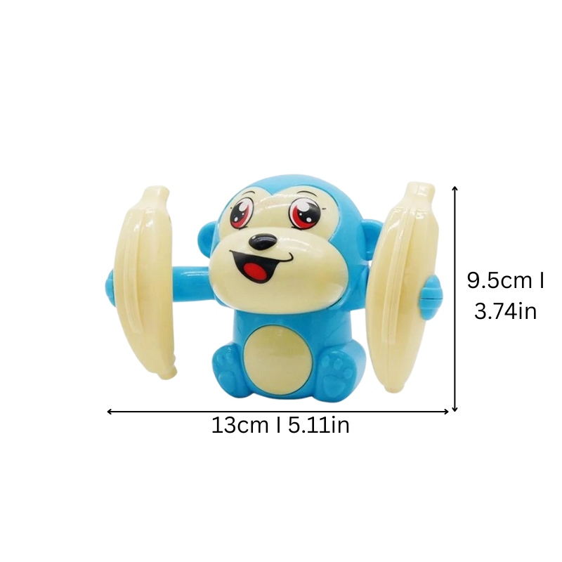 Musical crawling monkey toy for infants, encourages movement & play, vibrant colors for kids activity.
