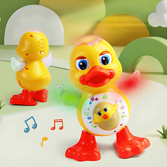 Interactive dancing duck toy with lights and sounds for toddlers 3-5, promoting early development