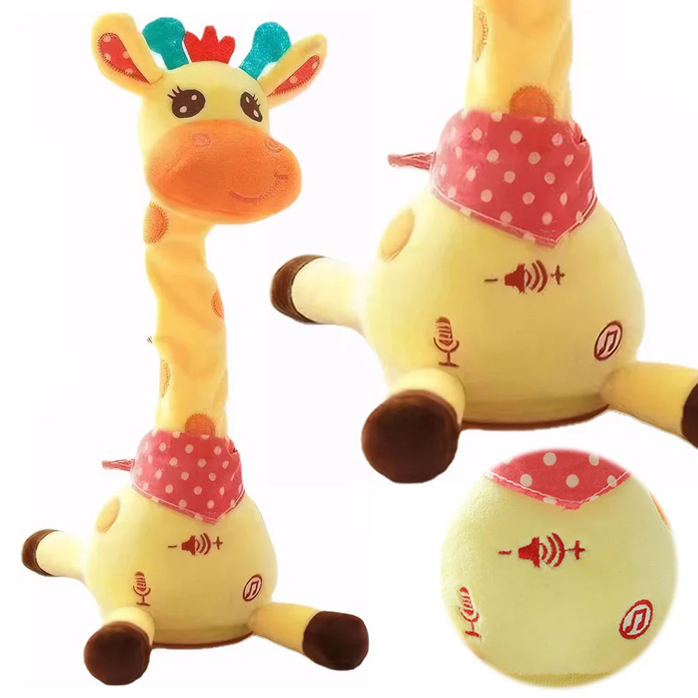 Interactive dancing giraffe plush toy with LED lights, perfect baby gift & educational kids toy