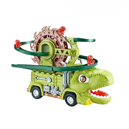 Colorful dinosaur toy track with working lights and sounds, perfect for interactive play