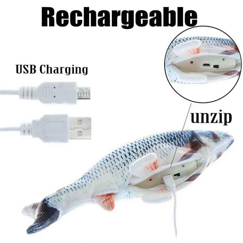 Electric flopping fish cat toy, plush with realistic movement, perfect for active pets