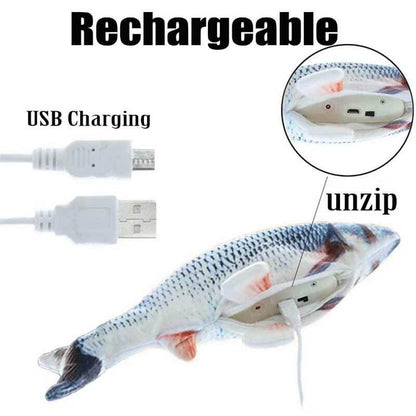 Electric flopping fish cat toy, plush with realistic movement, perfect for active pets
