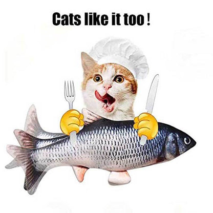 Realistic flopping fish interactive toy, electric plush for cats and kittens, motion sensitive