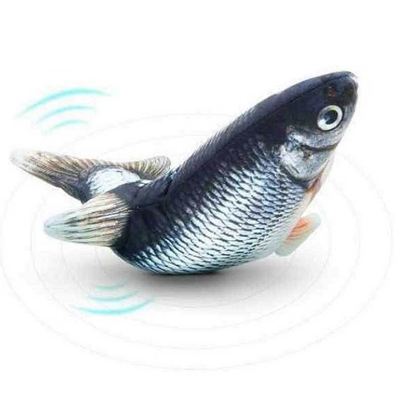 Cat toy flopping fish, electric and rechargeable, designed for stimulating pet play