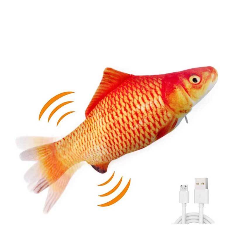 Interactive electric plush fish for cats, provides engaging entertainment and exercise