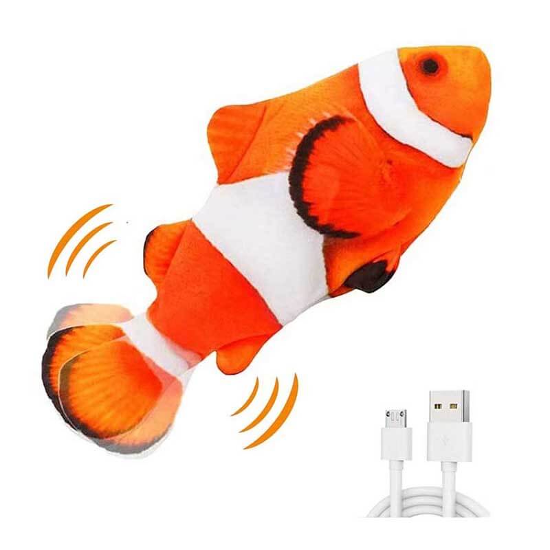 Motion activated flopping fish, a stimulating electric toy for cats and eager kittens