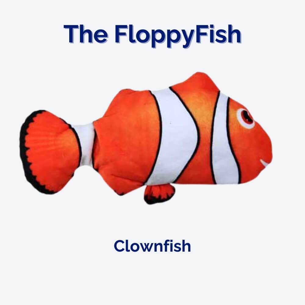 Durable interactive flopping fish dog toy for puppies & dogs; USB rechargeable for long-lasting fun.
