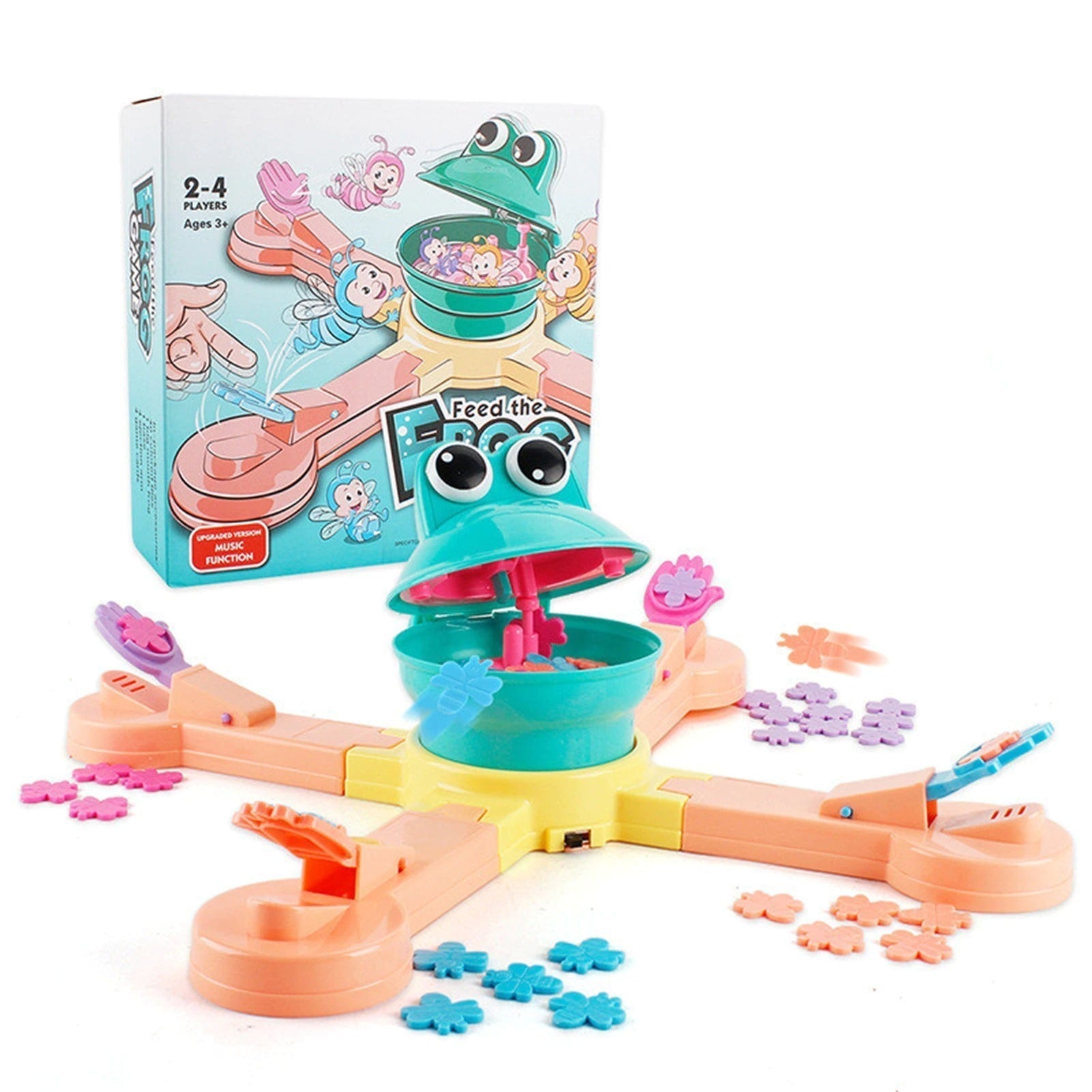 Interactive Frog Feeding Family Game for kids 3+, fun educational board game