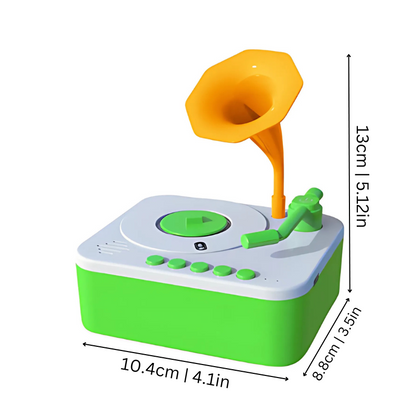 Children's interactive storyteller gramophone, a music toy and learning toy for preschool kids