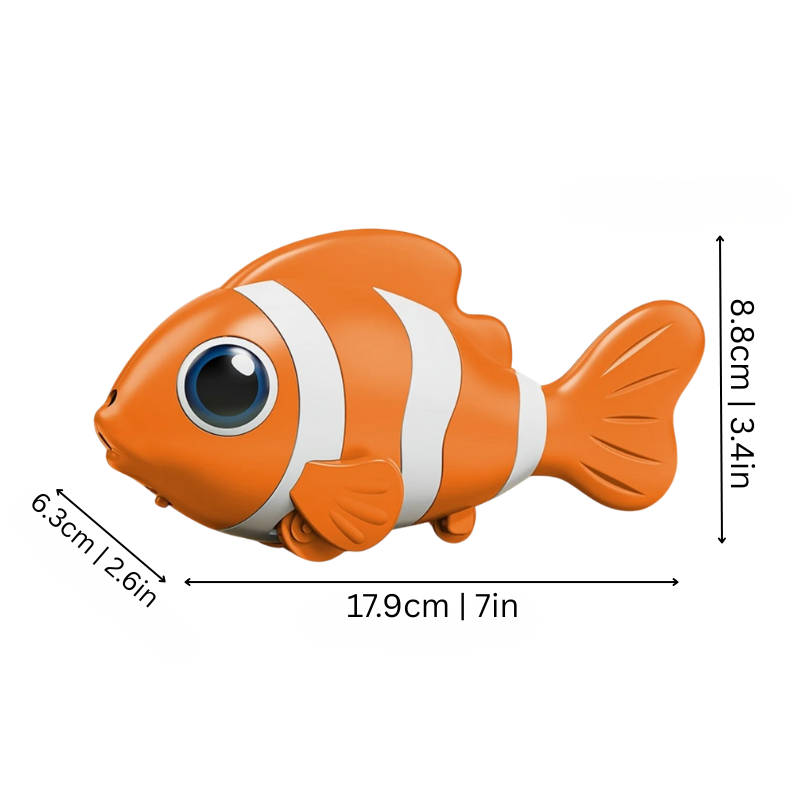 Toddler's interactive clownfish toy with bright lights and sounds, enhancing early childhood development.
