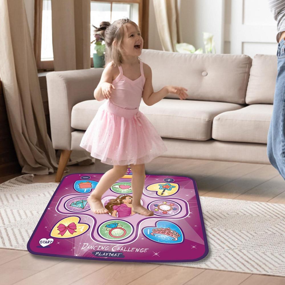 Kids' interactive dance mat with flashing lights & sound, promoting active play and coordination