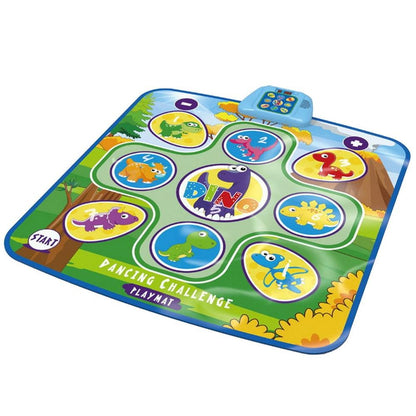 Top-down view of an educational light-up dance mat for kids, a fun music toy gift