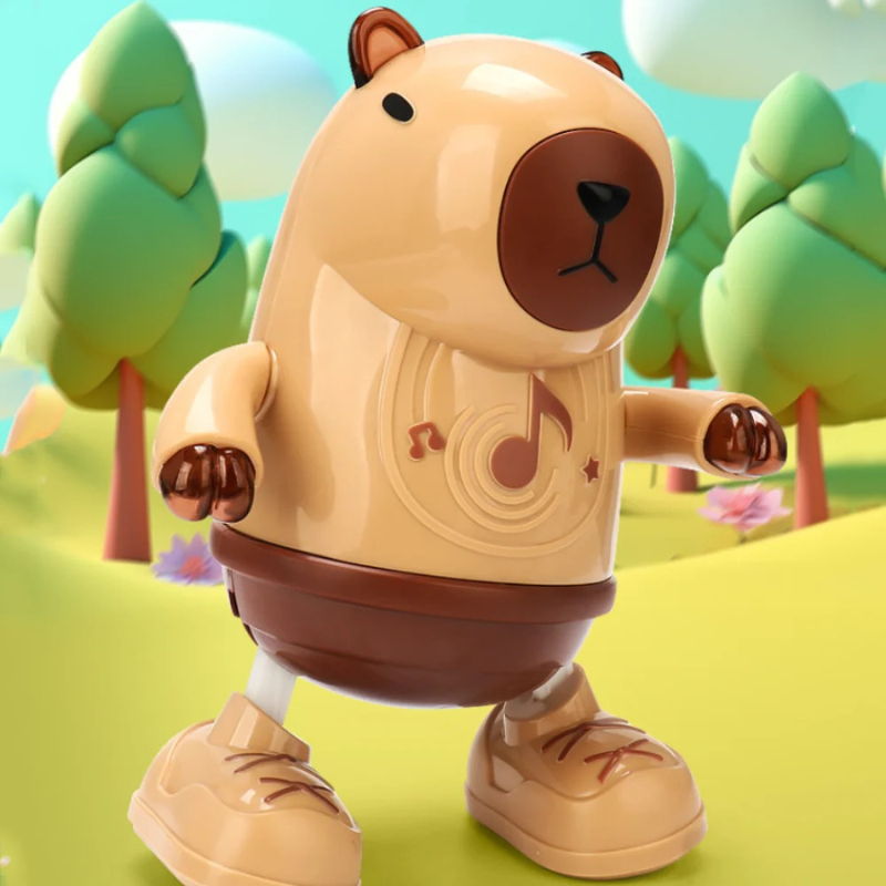 Interactive light-up dancing capybara toy for toddlers, perfect educational gift for kids.