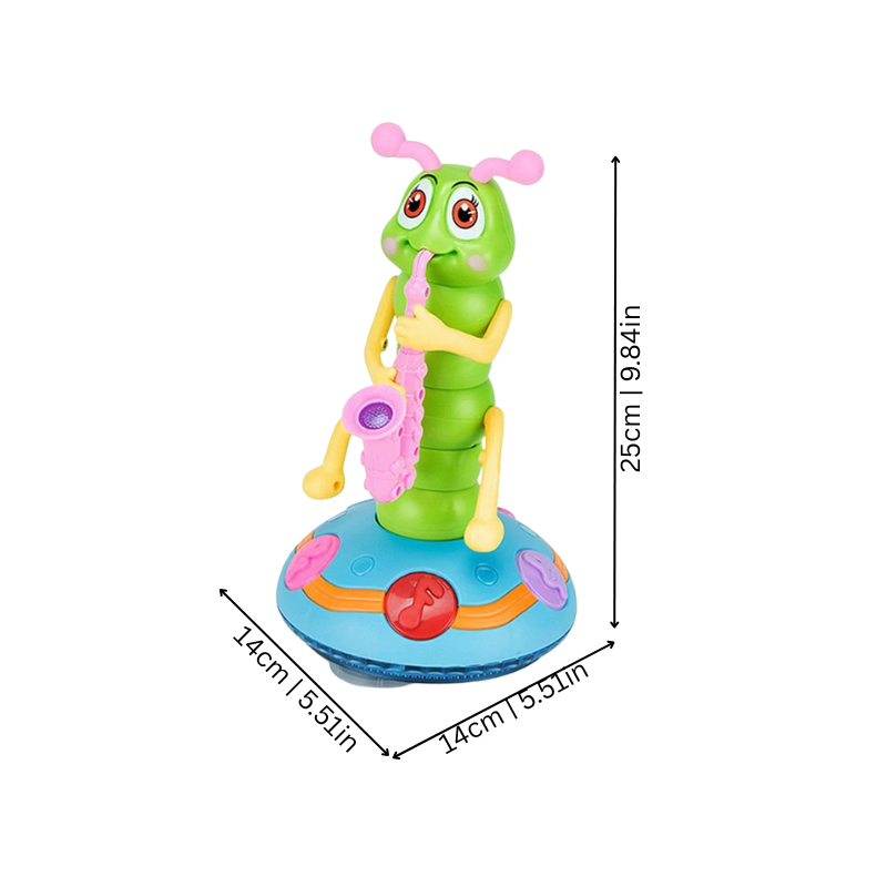 Bright orange electronic crawling crab toy for babies, an educational musical toy for active play and learning.