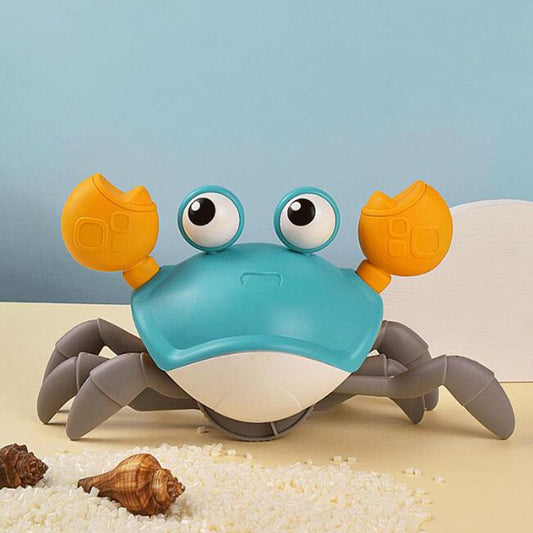 Interactive musical crawling crab toy with lights for baby development
